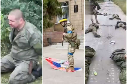 Opšte rasulo među ruskim vojnicima: Bespomoćno leže na cesti, a Ukrajinci im gaze i pale zastavu
