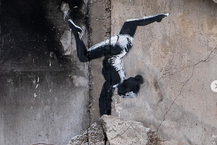 Banksy nacrtao mural na uništenoj zgradi u ukrajinskoj Borodjanki