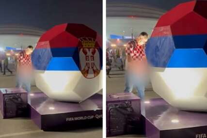 Skandal u Kataru: Navijač Hrvatske simulirao kako urinira po zastavi Srbije