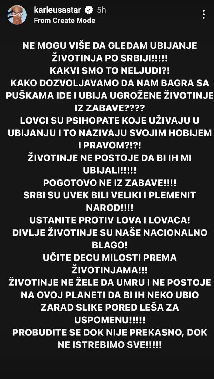 FOTO: PRINTSCREEN / INSTAGRAM /JELENA KARLEUŠA