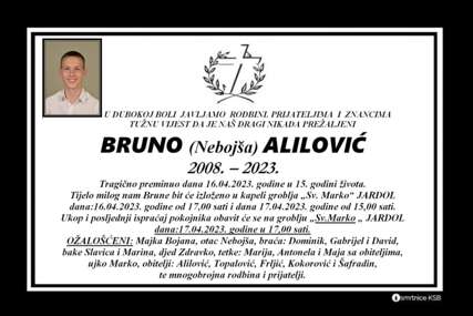 U Osnovnoj školi Bila danas Dan žalosti zbog smrti učenika Brune Alilovića