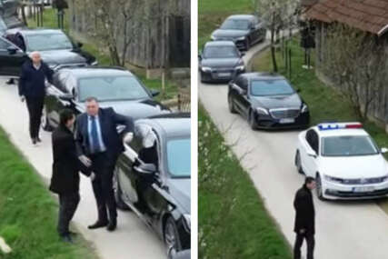 UDRI BRIGU NA VESELJE  "Čovjek iz naroda" Milorad Dodik u selo ušao sa 7 automobila. Helikopter je ovaj put ostavio