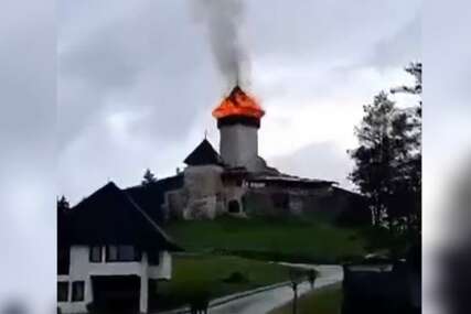 Požar na Velikokladuškoj tvrđavi (VIDEO)