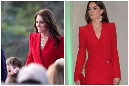 Kate Middleton privukla poglede u crvenom odijelu od 1.800 eura