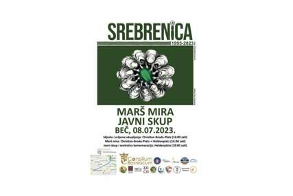 Marš mira i javni skup 8. jula u Beču povodom 28. godišnjice genocida u Srebrenici
