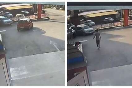 Komična scena s Pala: Vozač ušao na benzinsku pumpu, auto samo krenulo