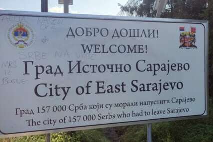 Na tabli na ulazu u Istočno Sarajevo osvanule uvredljive poruke