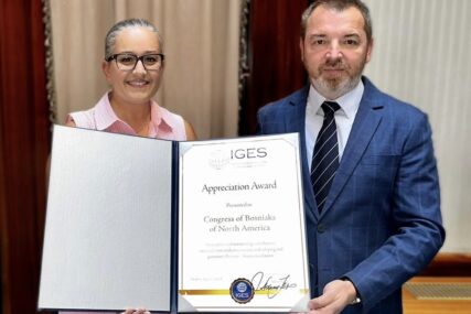 IGES dodijelio priznanje Kongresu Bošnjaka Sjeverne Amerike