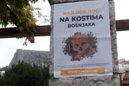 Mostar oblijepljen plakatima: "Najluđa noć na kostima Bošnjaka"