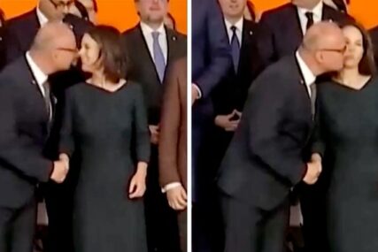 KAKVA BLAMAŽA: Grlić Radman pokušao poljubiti njemačku šeficu diplomatije, ona se izmakla (VIDEO)