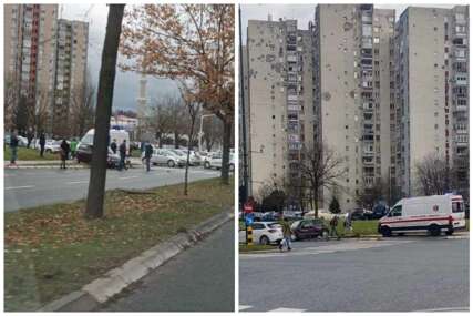 Saobraćajna nesreća u Sarajevu, policija i Hitna na terenu