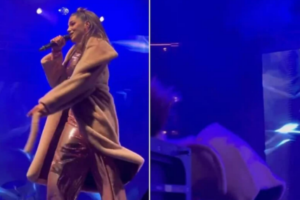 Sara Jo pala na sceni tokom novogodišnjeg nastupa u Beogradu