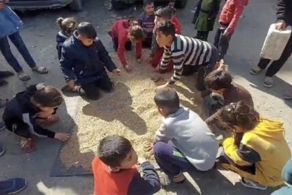 Palestinci na sjeveru Gaze melju stočnu hranu zbog nestašice brašna
