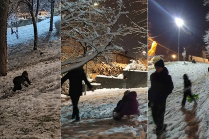 Sankanje je počelo: Najmlađi u Tuzli dočekali ‘svojih pet minuta’ u zimskom raspustu