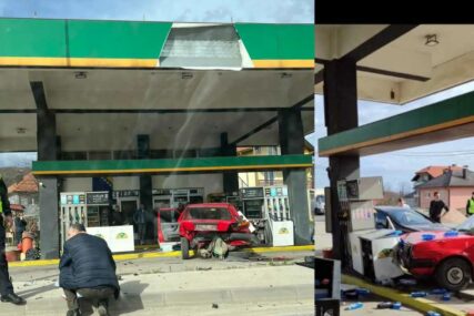 Kalesija: Vozač "dvice" uletio u benzinsku pumpu