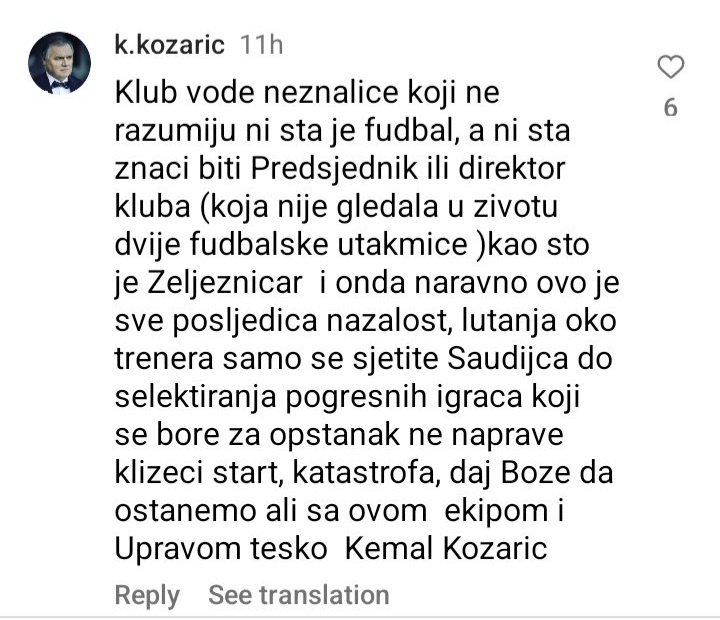 FOTO: INSTAGRAM/FK ŽELJEZNIČAR