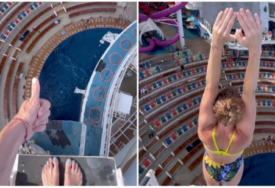 MILION LAJKOVA Skočila u bazen na kruzeru s ogromne visine, prizor nije za svakoga (VIDEO)