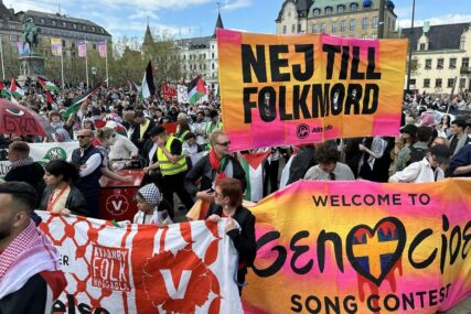 Desetine hiljada ljudi u Malmeu protestuje protiv učešća Izraela na Eurosongu