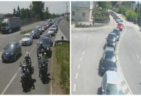 Ogromne kolone vozila na izlazu iz BiH