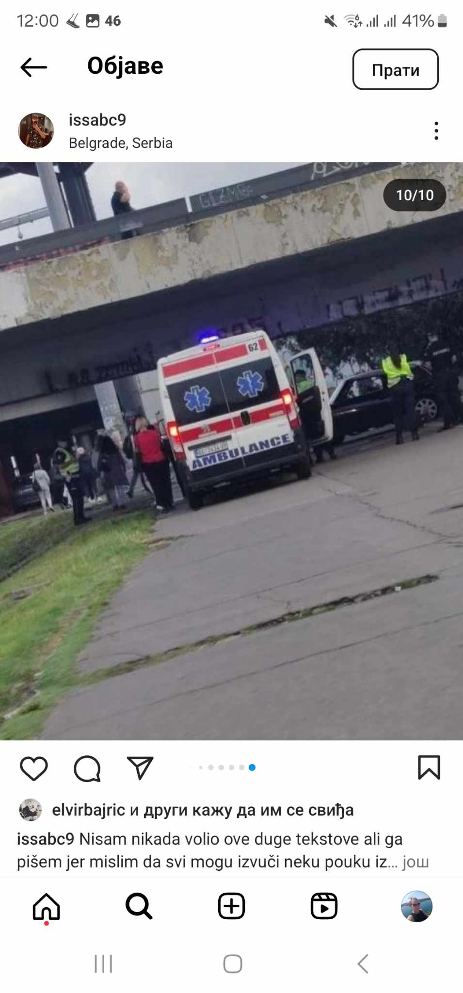 Nesreća u Beogradu Issa Bajrić