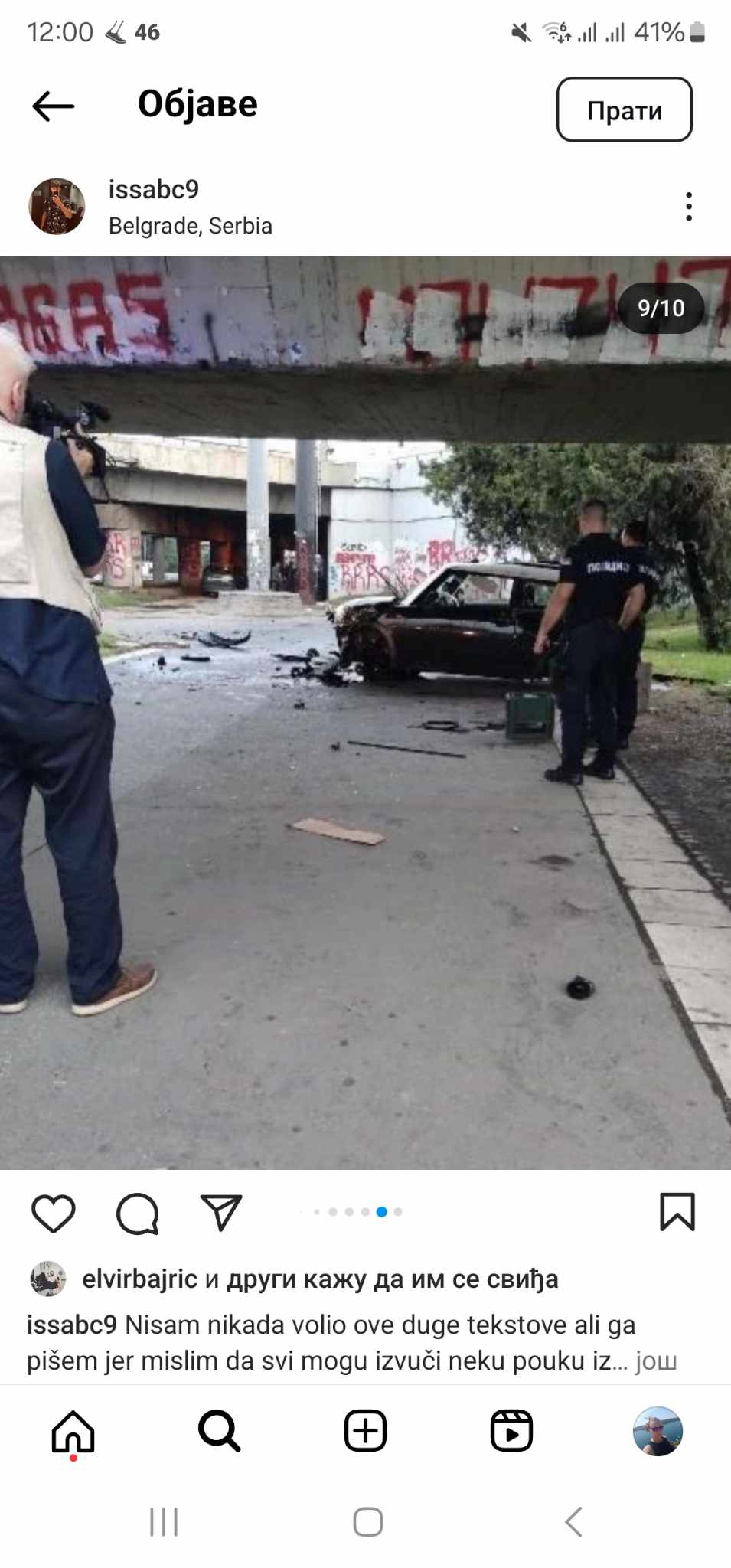 Nesreća u Beogradu Issa Bajrić