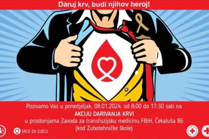 Budite heroji djece oboljele od raka: U ponedjeljak akcija darivanja krvi