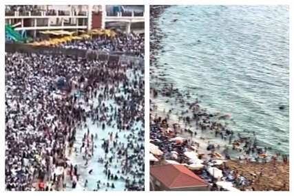 Gužve na plaži kakve niste nikada vidjeli (VIDEO)