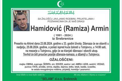 Nakon teške borbe sa bolešću preminuo Srebreničanin Armin Hamidović