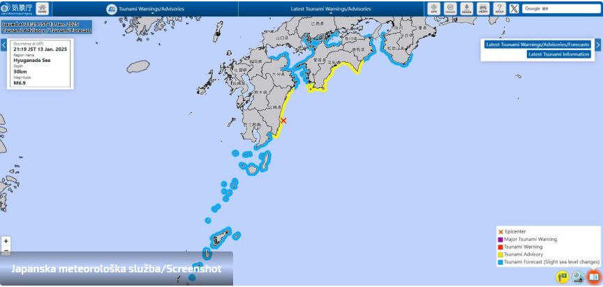 FOTO: JAPANSKA METEOROLOŠKA SLUŽBA/SCREENSHOT