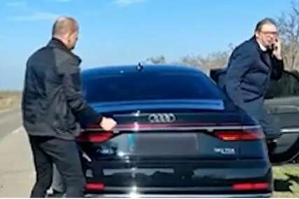 Objavljen i snimak na kojem se vidi kako Vučić izlazi iz automobila kojem je otpao točak