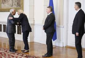 Okom naše kamere: Cvijanović, Komšić i Bećirović dočekali predsjednika Evropskog vijeća u zgradi Predsjedništva BiH