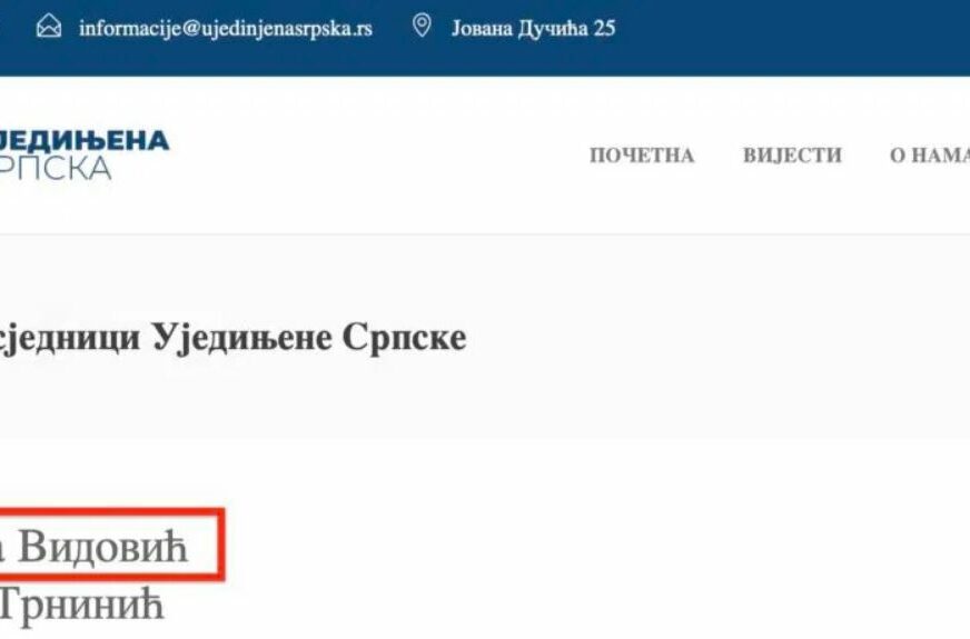 FOTO: FAKSIMIL SA STRANICE STRANKE UJEDINJENA SRPSKA