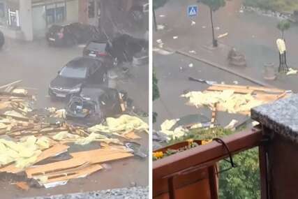 Zgrada u Mladenovcu se obrušila uslijed udara oluje (VIDEO)