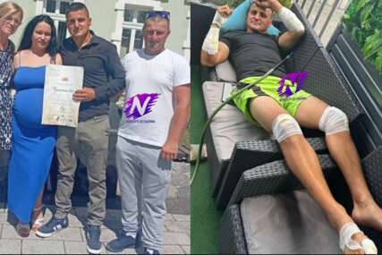 Hasib pao sa motora dan nakon svadbe sa Edinom iz Cazina