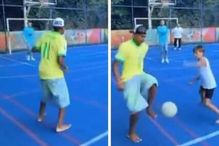 Yamal zaigrao fudbal s lokalnom djecom u Brazilu