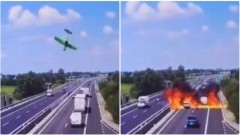Kamere zabilježile tragediju u Italiji: Avion pao nasred autoputa