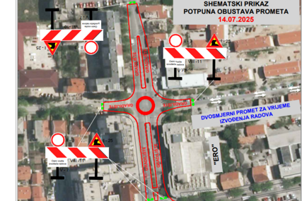Mostar: Regulacija prometa na raskrižju ulica Stepinca, Starčevića i Alekse Šantića