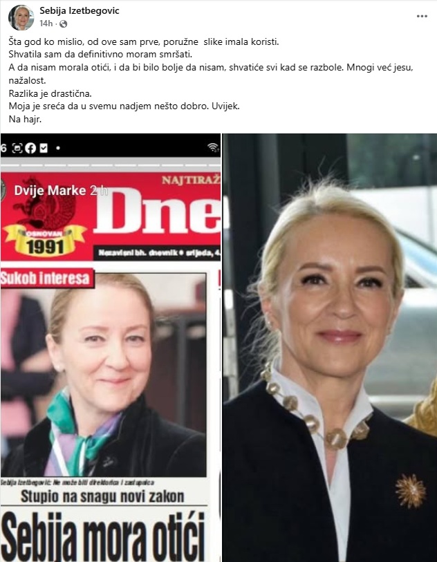 FOTO: SCREENSHOT/ SEBIJA IZETBEGOVIC