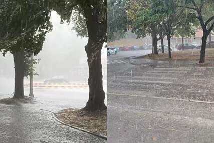 Snažno nevrijeme pogodilo Trebinje: Kiša izazvala potop na ulicama, temperatura pala na 18 stepeni (VIDEO)