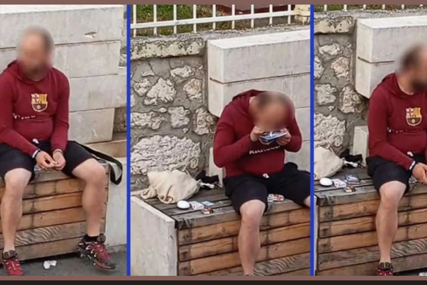 ŠOKANTNI PRIZORI IZ SARAJEVA: Usred dana se drogirao ispred džamije, nadomak osnovne škole...