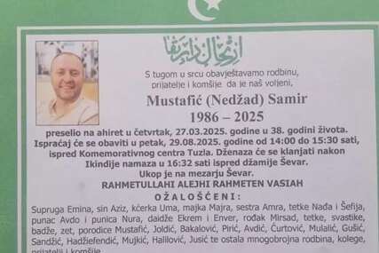 Poznat datum dženaze policajcu Samiru Mustafiću