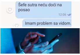 Tip je javio šefu da neće na posao zbog problema s vidom, morate vidjeti daljnje objašnjenje