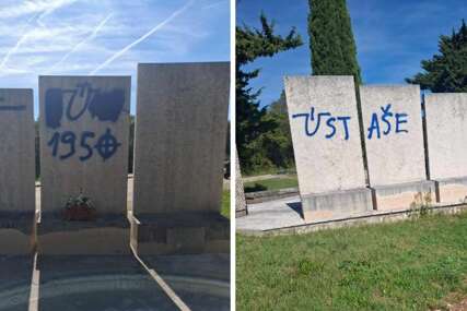 Partizanski spomenik u Hrvatskoj išaran ustaškim simbolima
