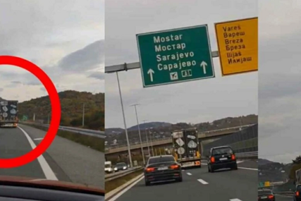 Vozač kamiona vrludao po autoputu pa udarao u barijere, jedva se zaustavio (VIDEO)