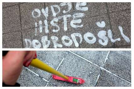 Sarajka očistila uvredljive grafite ispred sinagoge: "Plaćenički i glup potez! Nećete uspjeti u svojoj namjeri jer mi prepoznajemo fašizam"