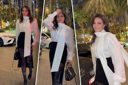 DŽEJLA RAMOVIĆ NIKAD PROVOKATIVNIJA U mrežastim čarapama i štiklama prošetala u Dubaiju - smjelo i otmjeno VIDEO