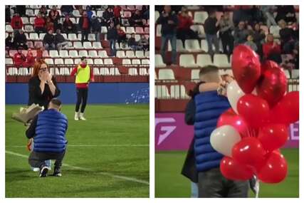 Romantični Mostarac zaprosio djevojku na poluvremenu utakmice Veleža