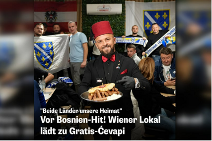 Restoran u Beču osigurao 300 besplatnih porcija ćevapa za navijače BiH pred duel decenije s Austrijom