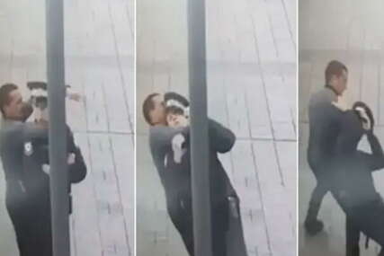 DRAMA PRED PALATOM RS Muškarac napao policajca, krenuo ga gušiti! (VIDEO)