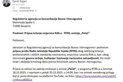 Nakon skandaloznog priloga o kupovini stanova u Istočnom Sarajevu: Poslanik Sanel Kajan RAK-u prijavio RTRS